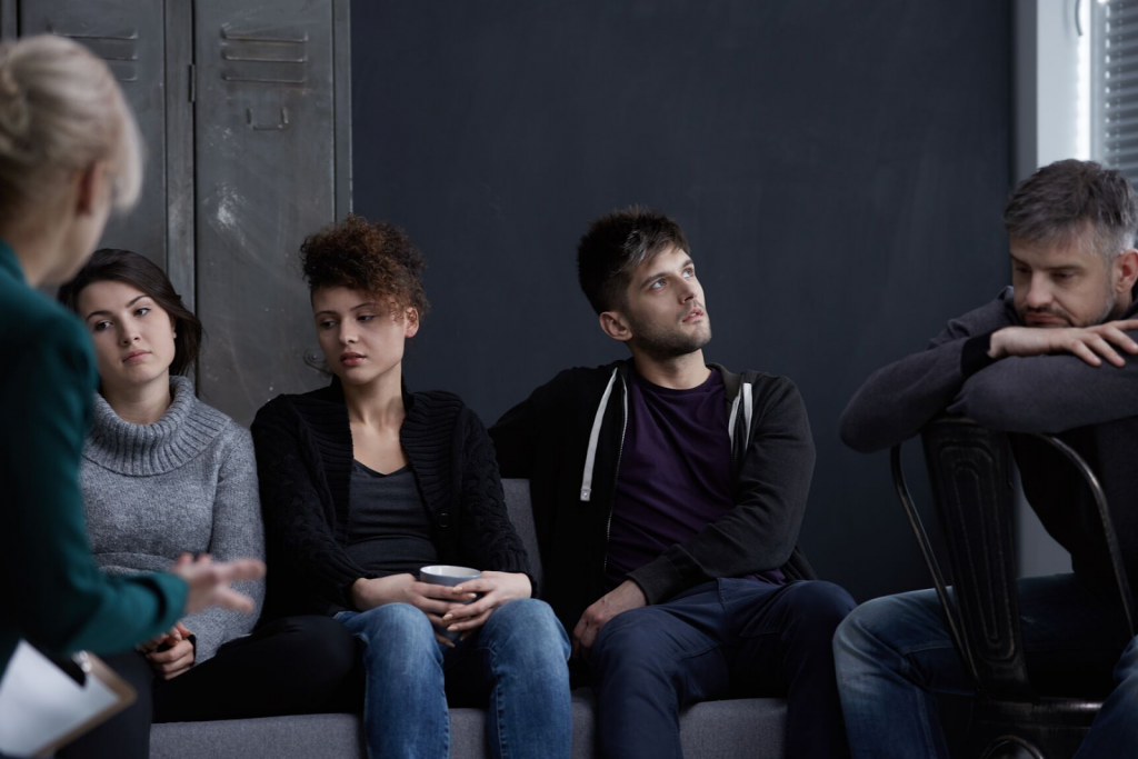 Group of people in therapy at Toronto drug rehab centre