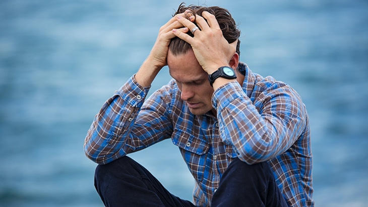 Person struggling with mental health and addiction problems
