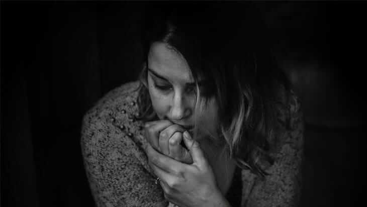 Woman with mental health and addiction disorder