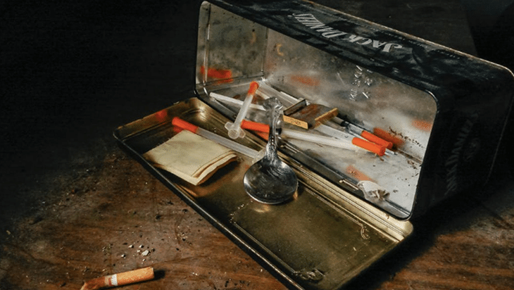 A box containing drug paraphernalia