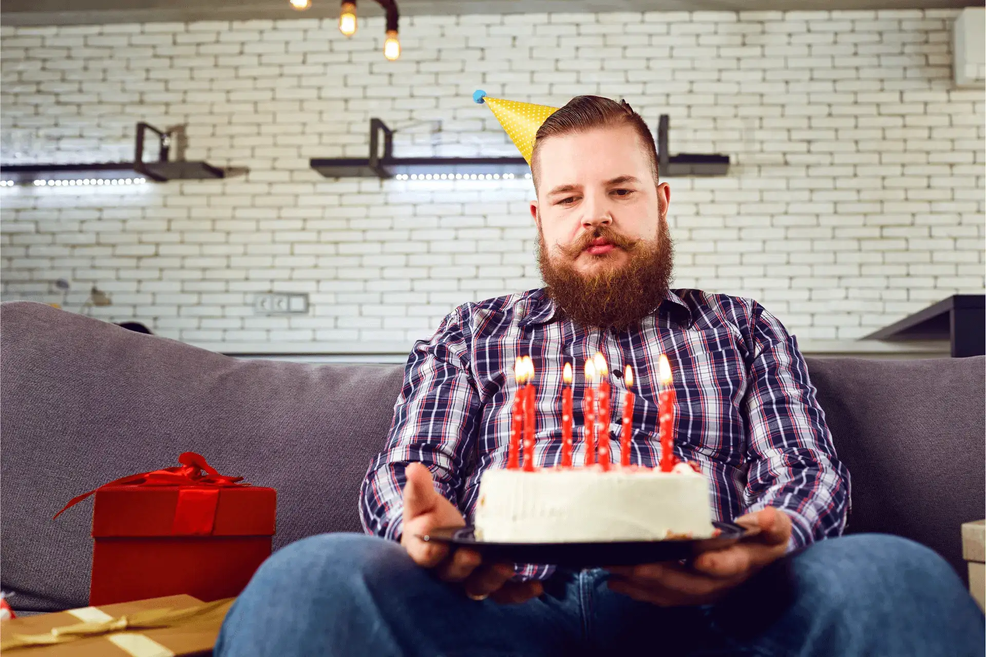 A man celebrates his birthday while sober
