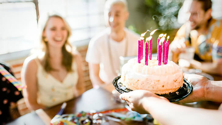 A woman celebrates her sobriety anniversary