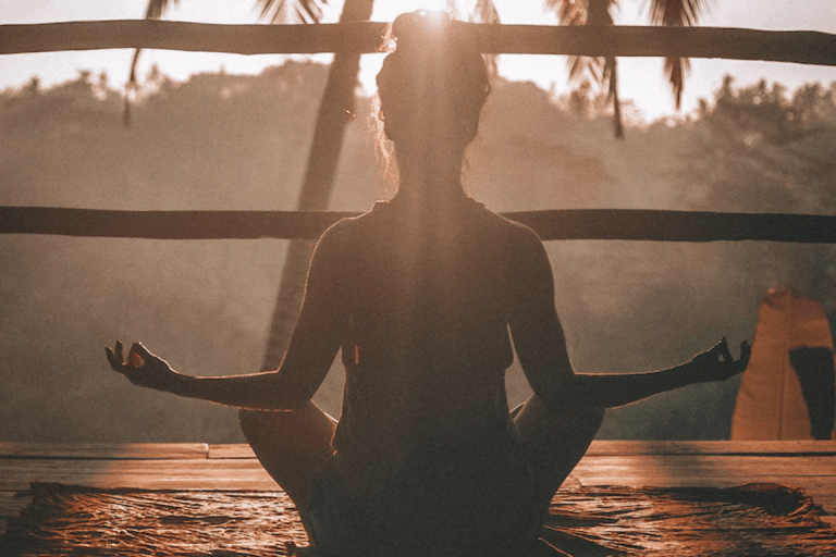 A person meditating