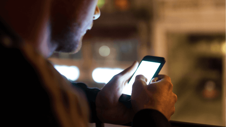 A person on their phone