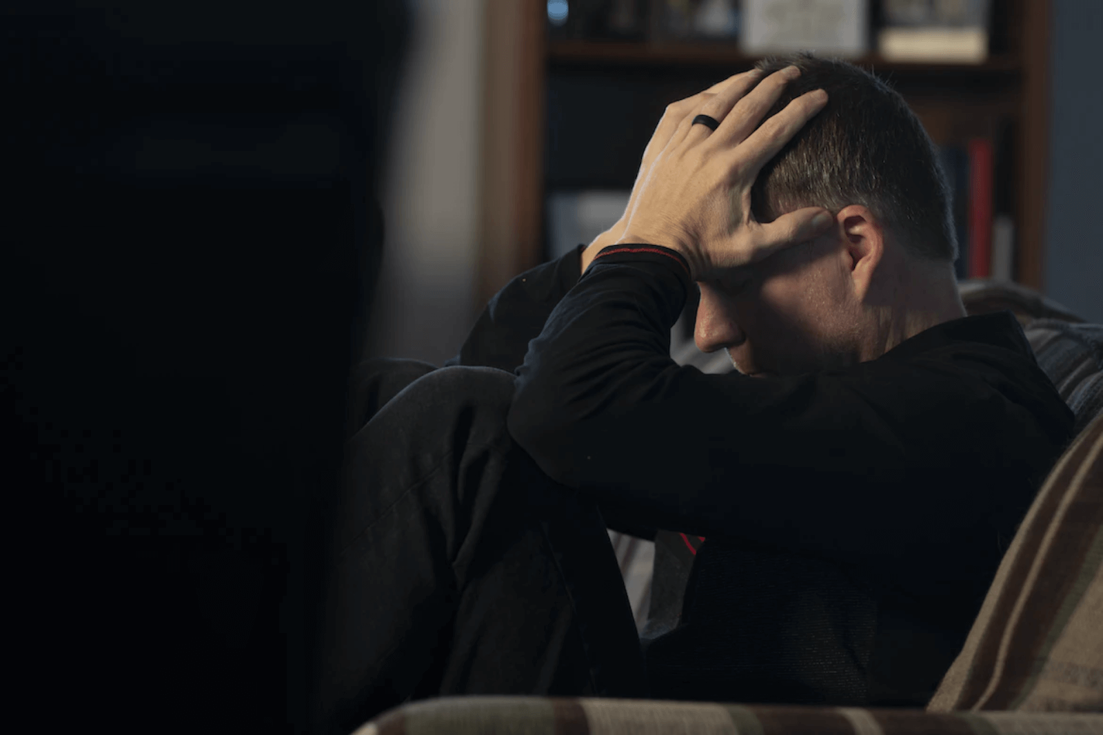 A frustrated person undergoing stress.
